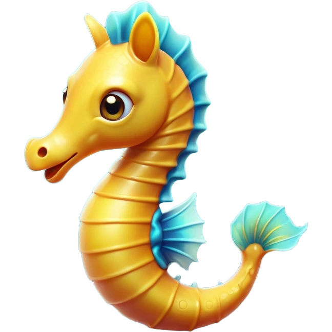 Cinematic Comical Sea Horse Portrait Emoji, Head tilted dramatically with an exaggeratedly amused expression, featuring a delicately curved body with a whimsically coiled tail and wide, comically expressive eyes full of playful disbelief, Simplified yet hilariously expressive features, highly detailed, glowing with a slightly sassy aquatic glow, high shine, dramatic yet playful, stylized with an air of quirky marine mischief, soft glowing outline, capturing the essence of a meme-worthy sea horse that looks ready to drift its way into viral fame! emoji