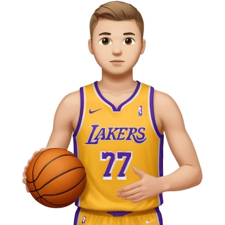 Luka Doncic LA Lakers shirt number 77 emoji