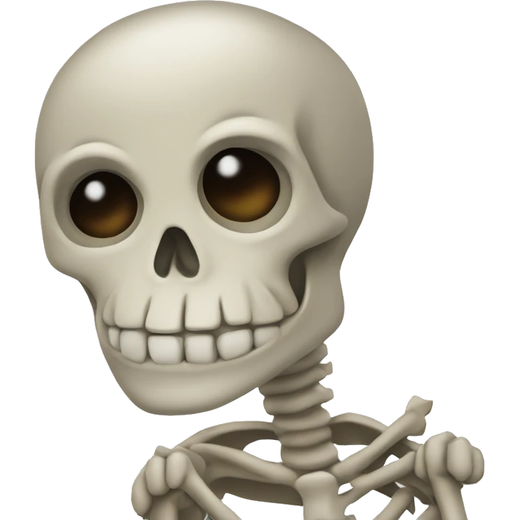 alex the skeleton looking left and thinking left arrow emoji