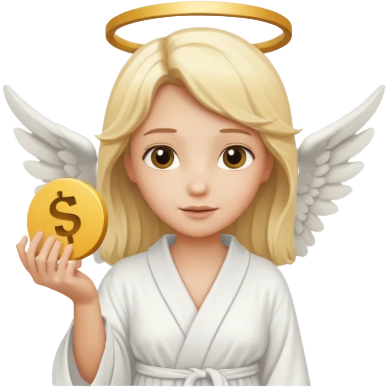 angel holding "share" sign emoji