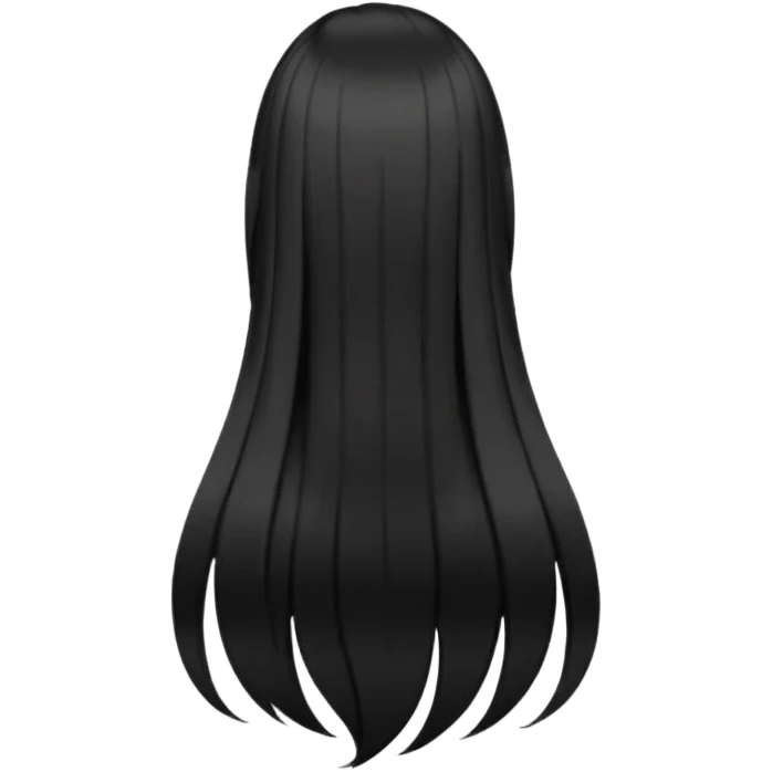 back view of long black hair emoji