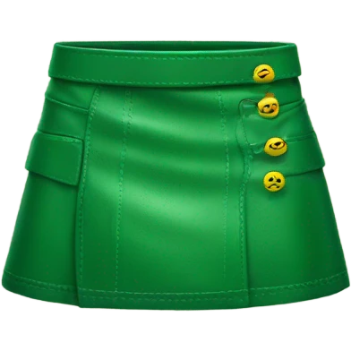 Green leather mini skirt isolated emoji
