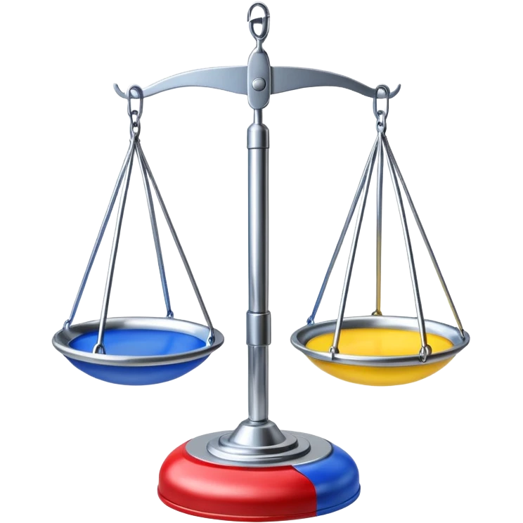 Hanging Balance Scale red blue yellow  emoji