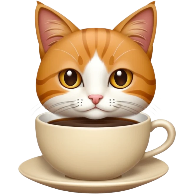 Çay in içinde küçük kedi emoji