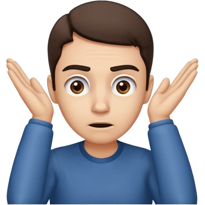 Person leaning forward with one hand behind their ear, eyebrows raised, confused face, as if saying "What? emoji