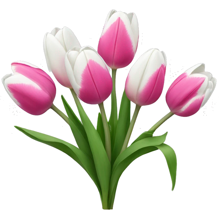 Pink and white tulips  emoji
