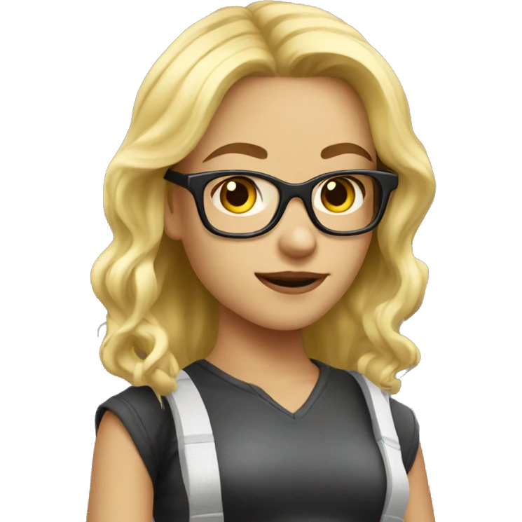 gamer girl blond with glasses emoji