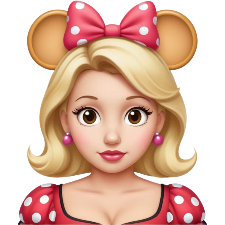 Thick Woman Hazel eyes blonde hair Minnie mouse ears emoji