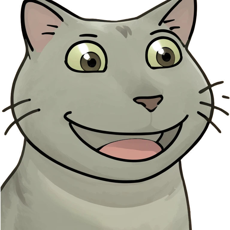 Cat smiling on bed emoji