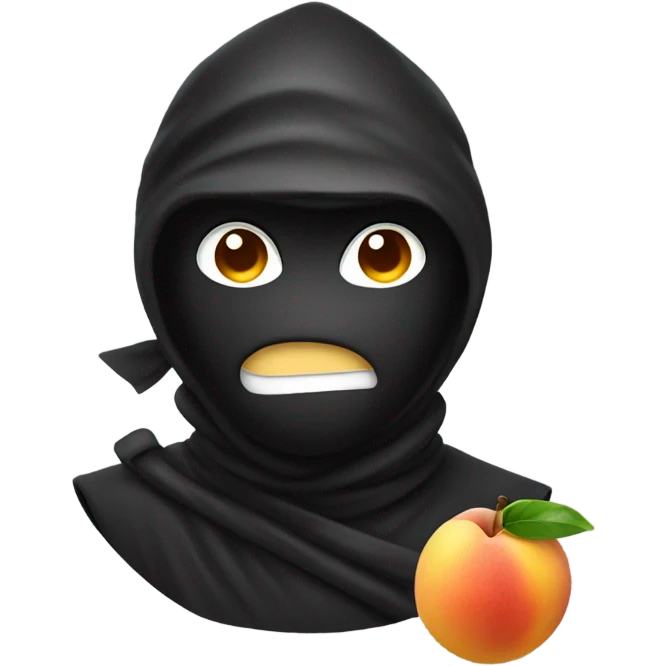 Ninja emoji licking the peach emoji emoji