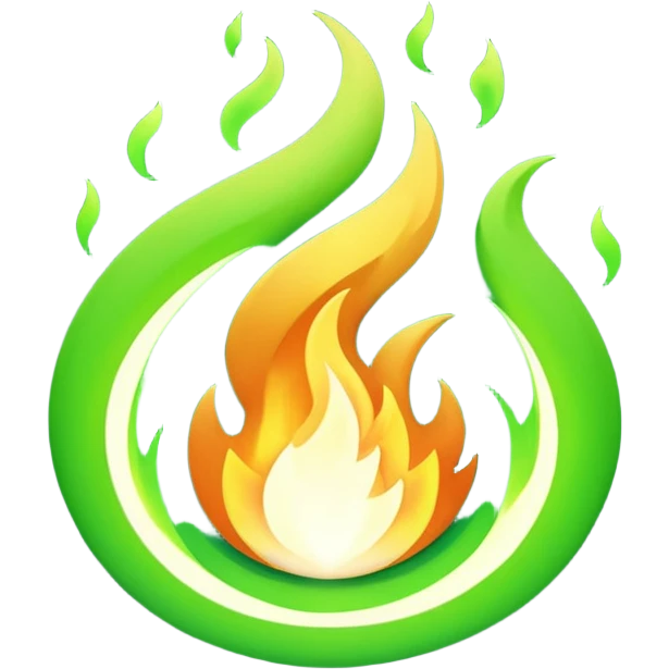 green fire emoji