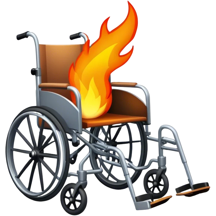 Wheelchair with fire emoji