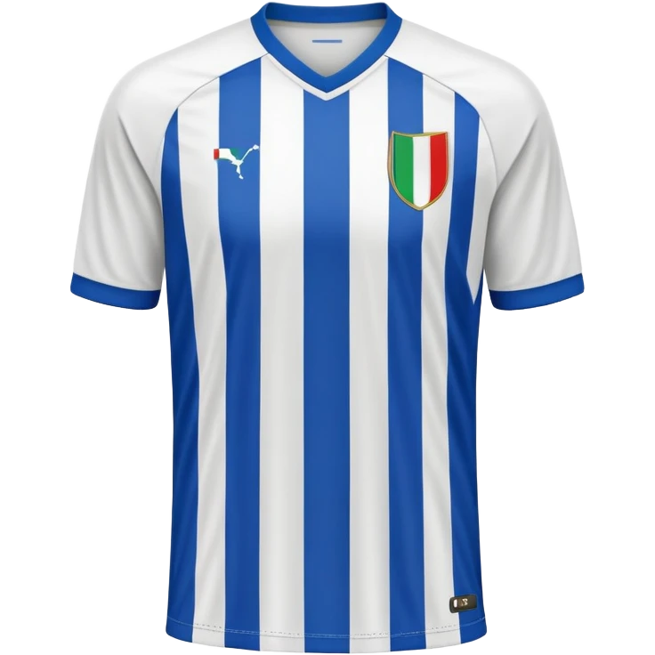 White and blue striped soccer jersey, Italian football team style emoji