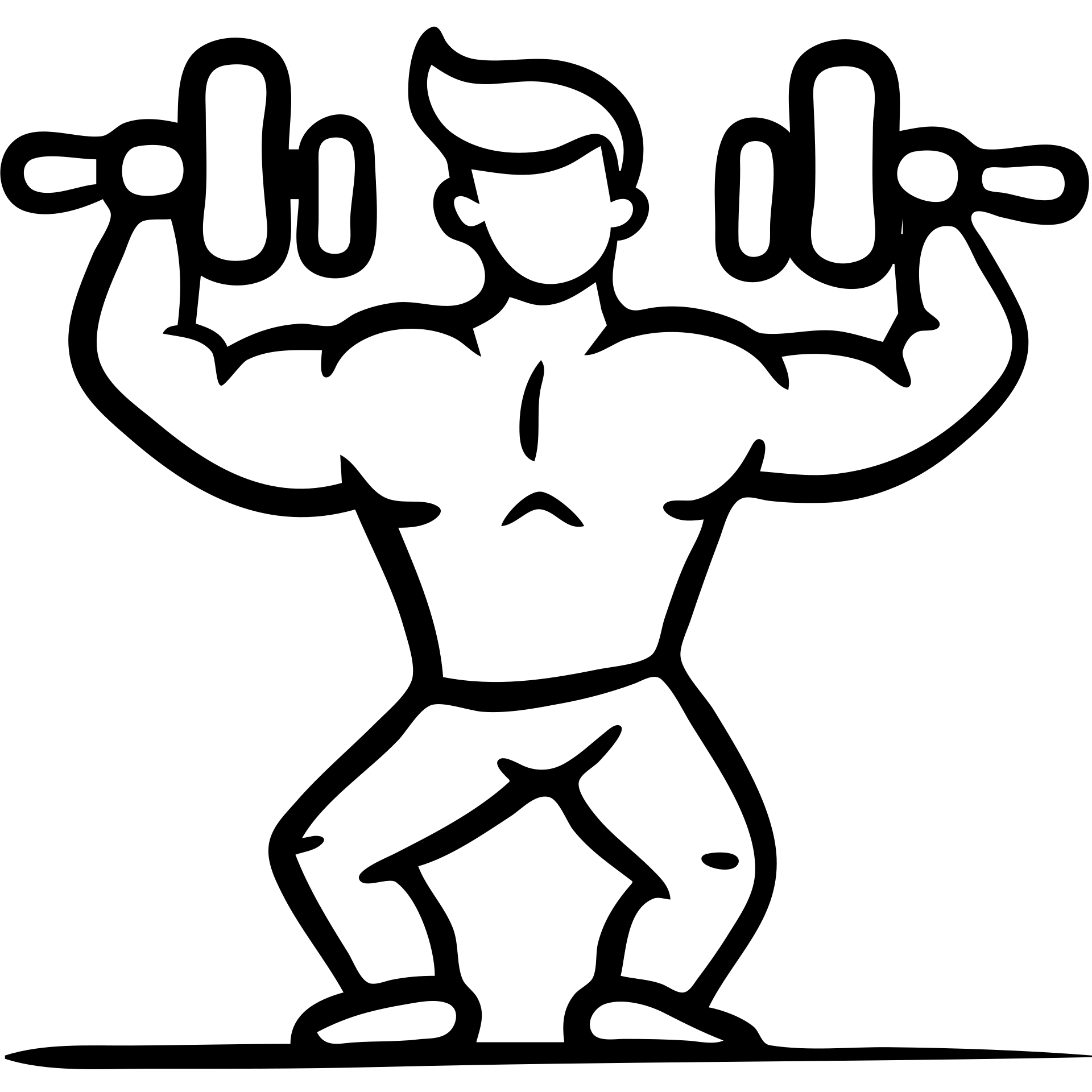 gym icon, hand-drawn black outlined style emoji
