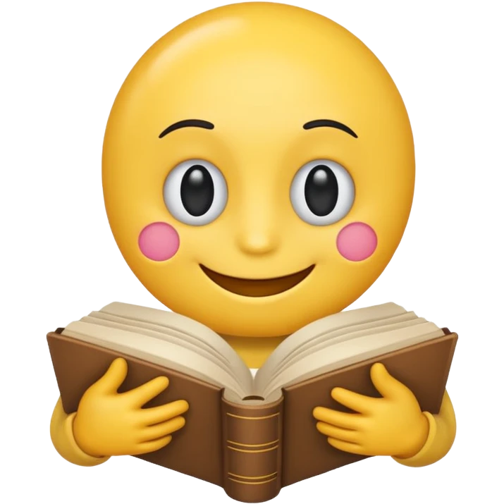 A emoji with a book in its hands emoji