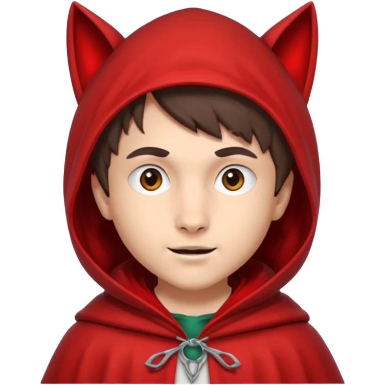 brunete boy little red riding hood and the wolf emoji