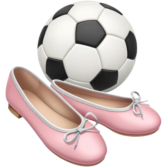 Soccer ball and ballet shoes emoji