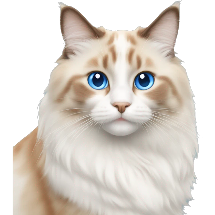Orange and white ragdoll cat with blue eyes emoji