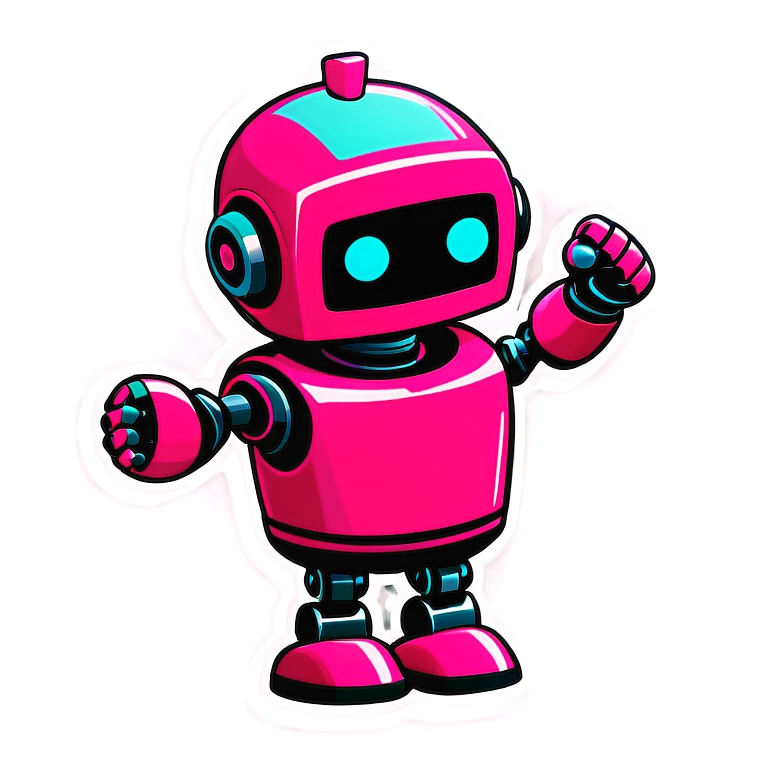 Pink robot punching something  emoji