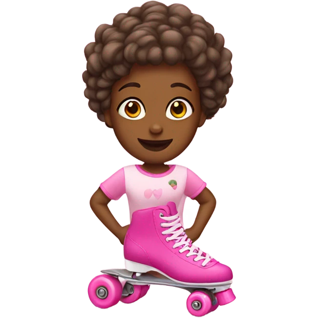 Girl with pink roller skates emoji