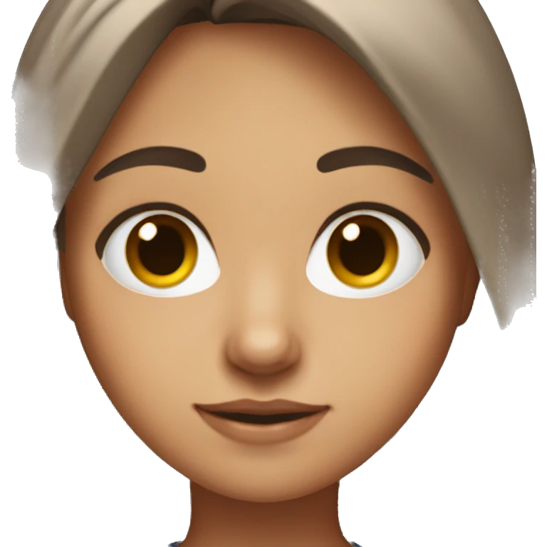 a half indian half white girl with brown hair and brown eyes age 15 emoji