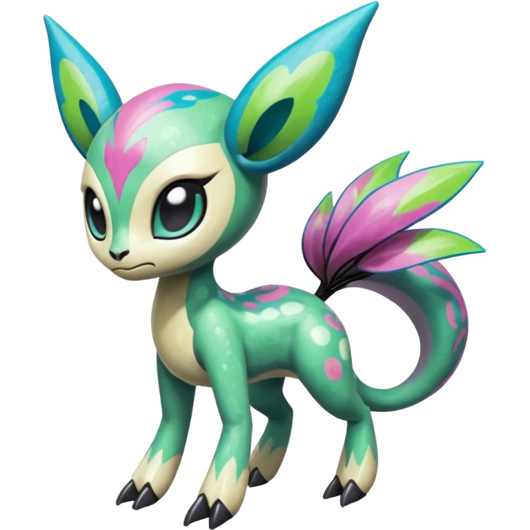 Colorful Shiny Edgy Cool Badass Painted Splashed Exotic Meloetta-Palkia-Virizion-Venom-Stitch-Fakémon-creature-hybrid emoji