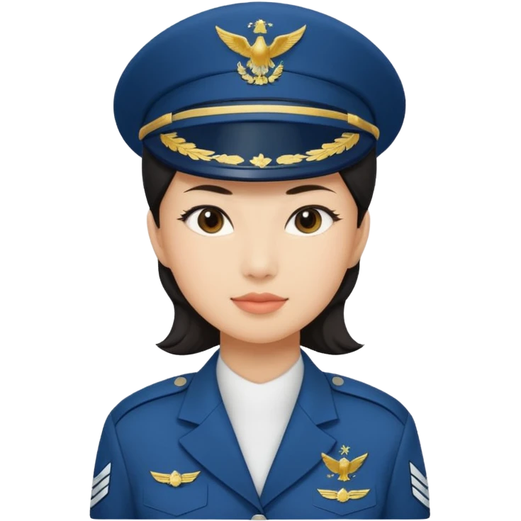 Asian female. Air Force military  emoji