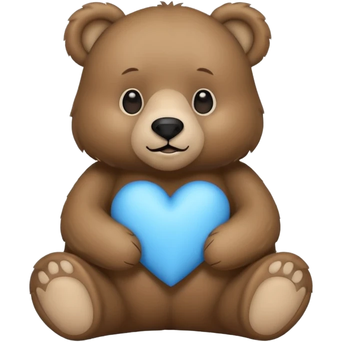 Bear with blue heart emoji