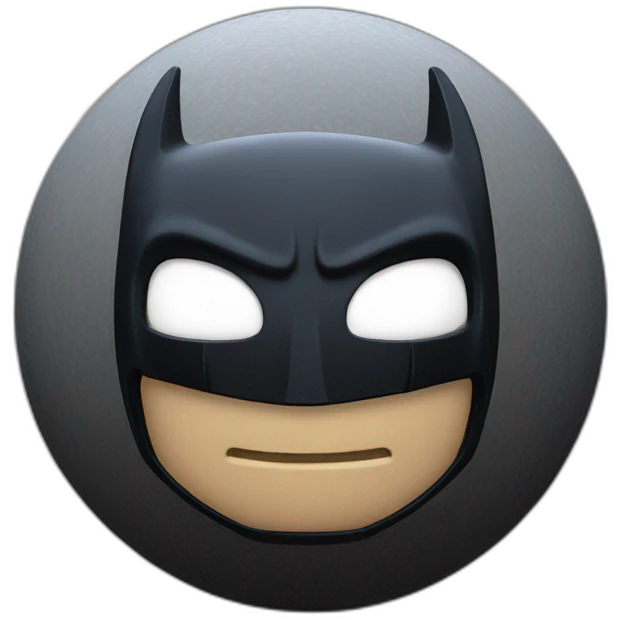 3d sphere with a cartoon Batman skin texture emoji