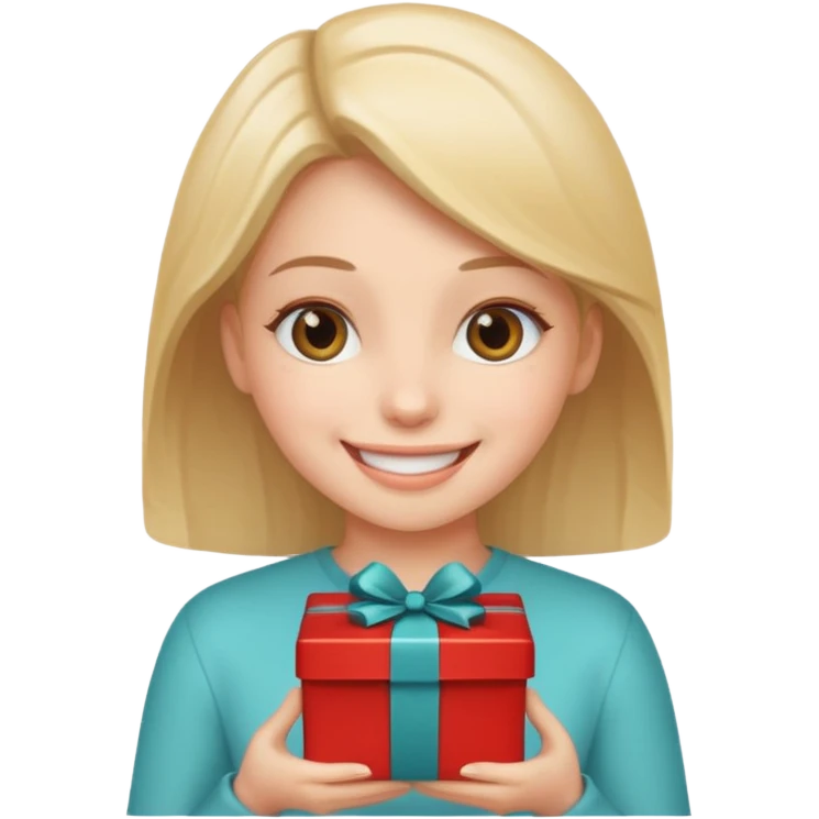 Girl giving a gift emoji