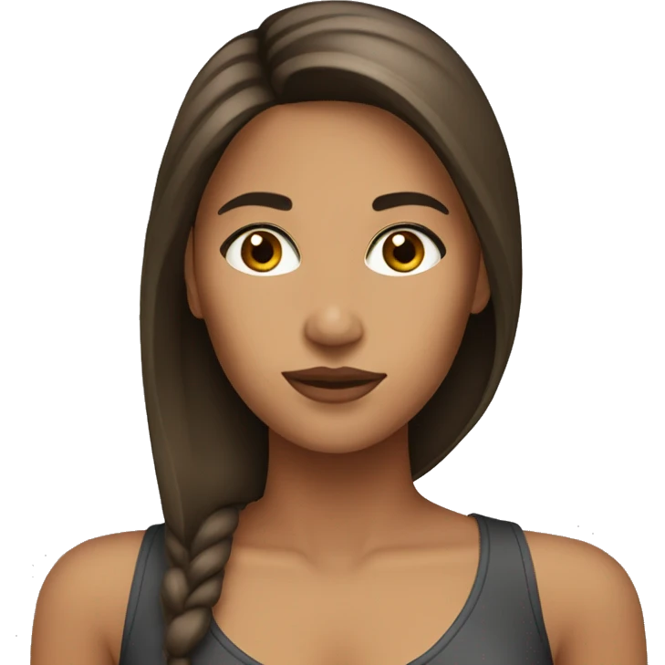 Latina with straight hair brown eyes  emoji