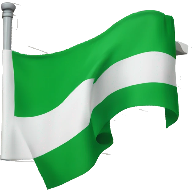 Una bandera con una línea horizontal verde, otra blanca y otra verde emoji