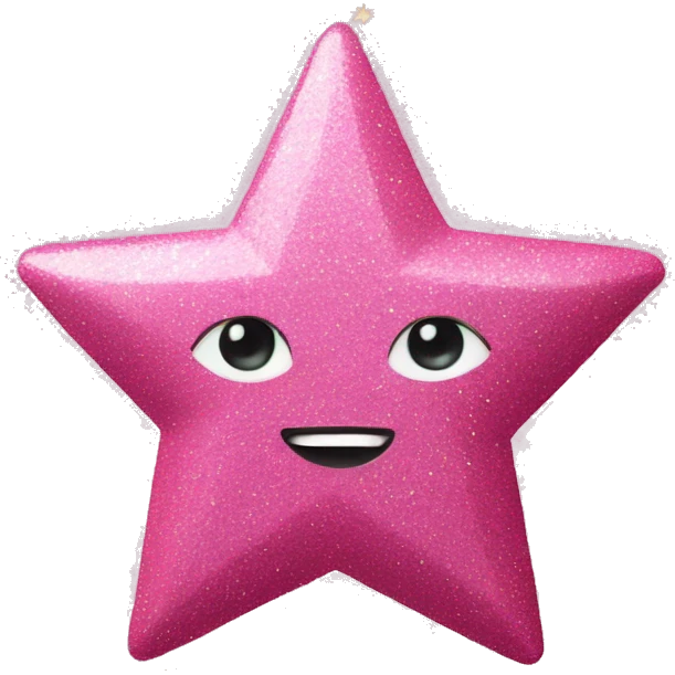 A pink star with glitter emoji