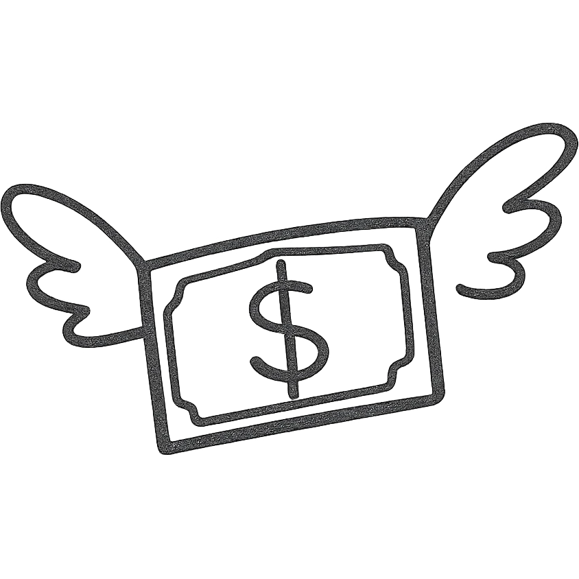 dollar bill with wings emoji