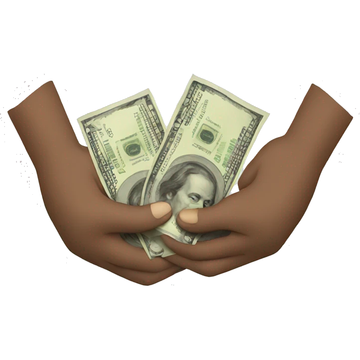 Two hands exchanging money emoji