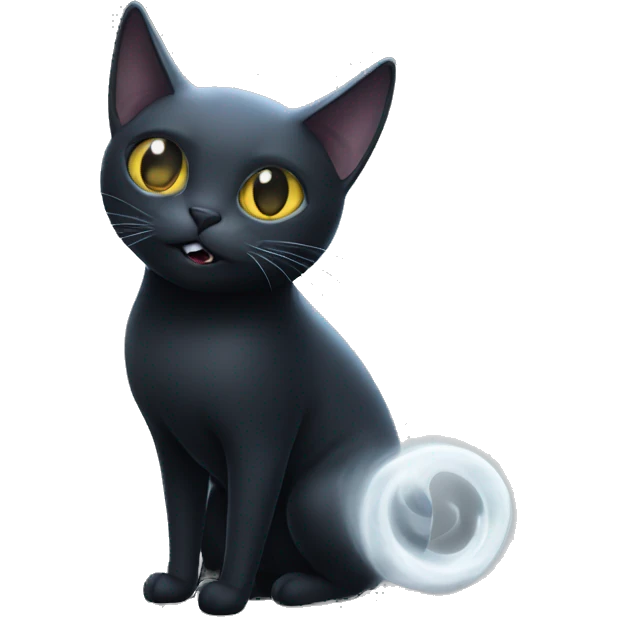 Ghost host as black cat  emoji