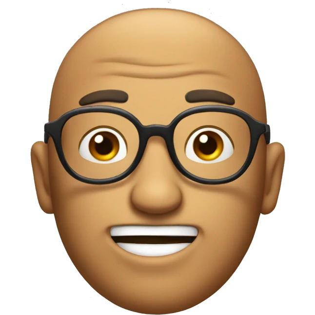 silly man with big and rounded glasses  emoji