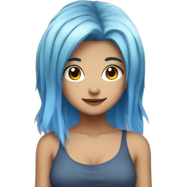Animegirl with bluehair emoji