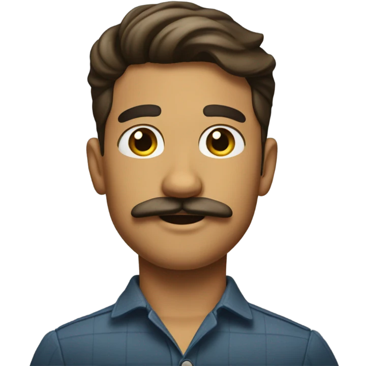 handsome boy with mustache emoji