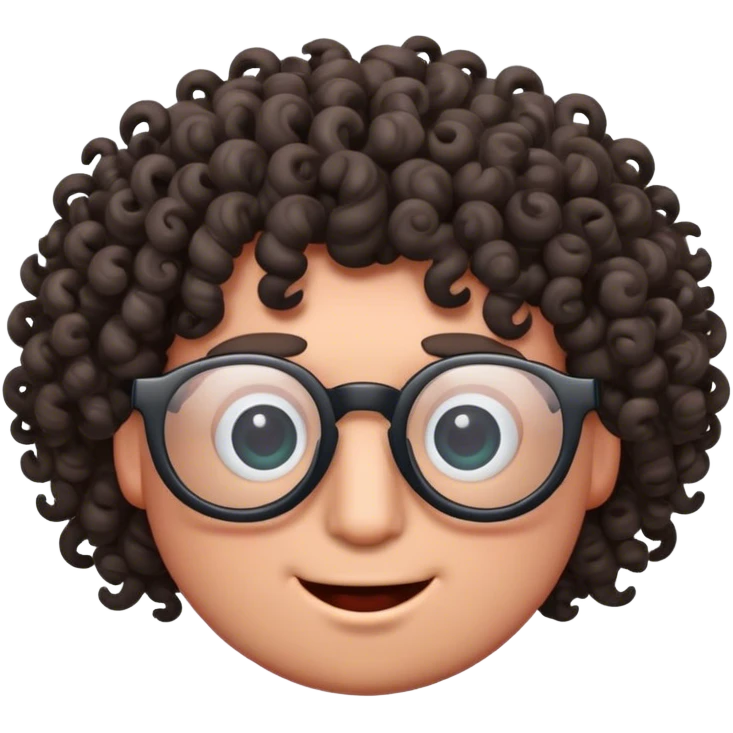 Worm with glasses and curly hair emoji