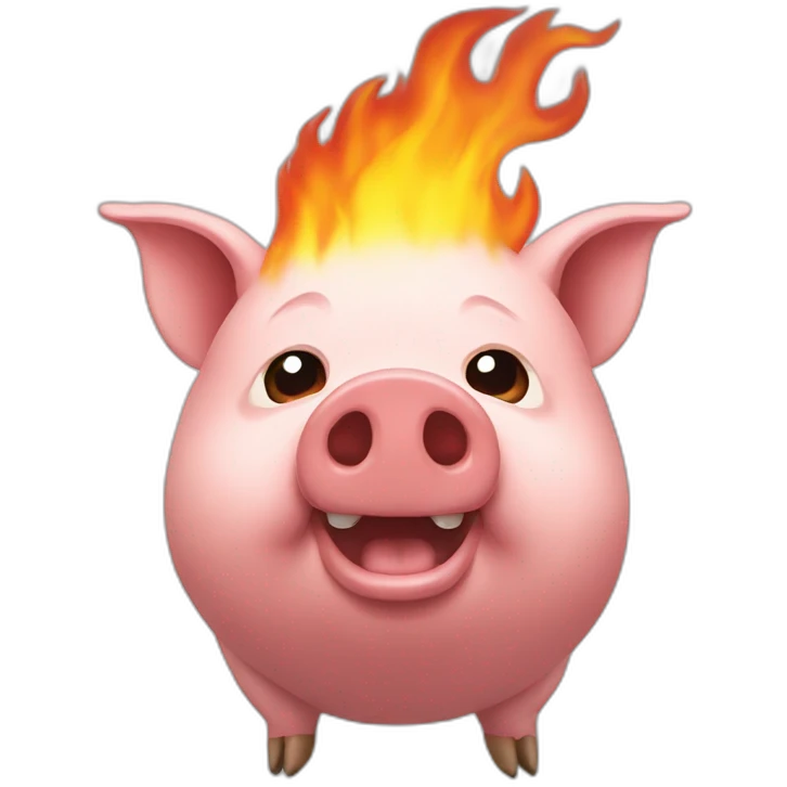 Pig on fire emoji