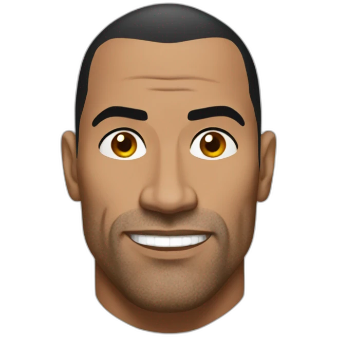 The rock with one eyebrow up emoji