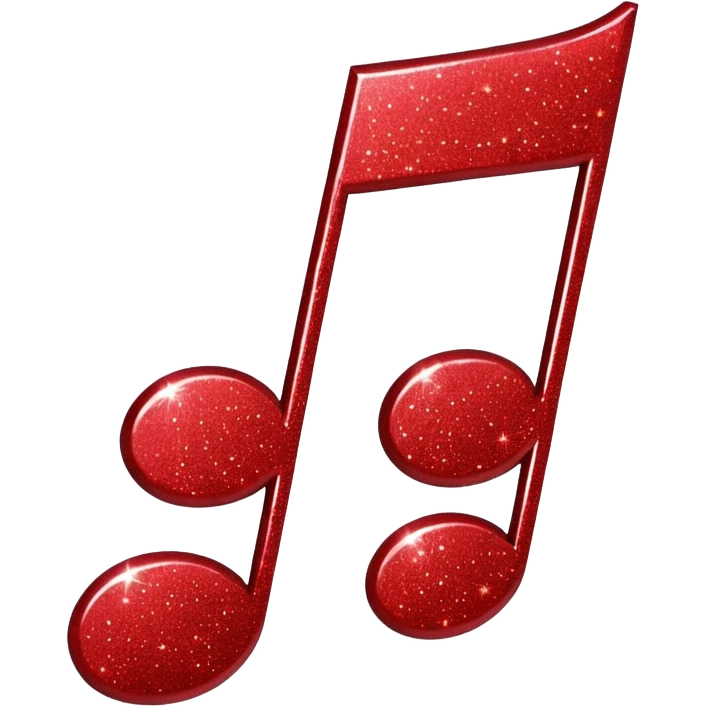 red glitter music note emoji