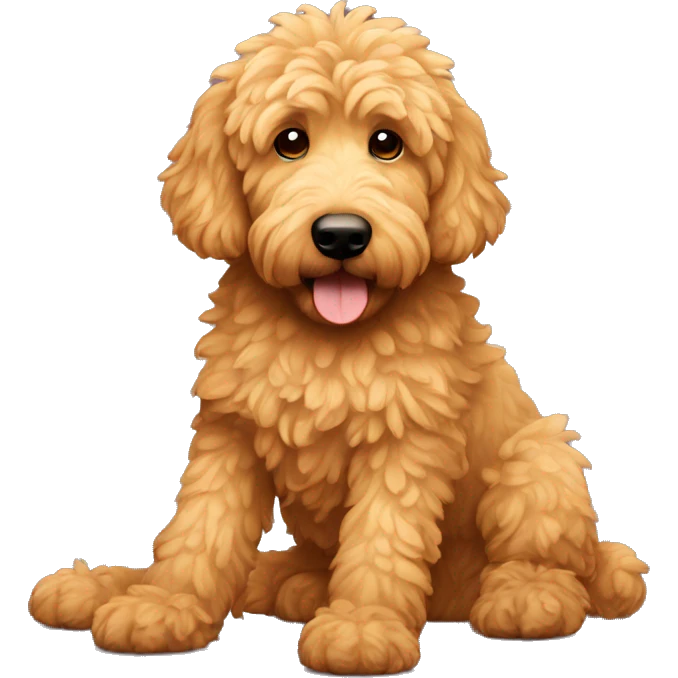 a golden doodle with 8 legs and 2 heads emoji
