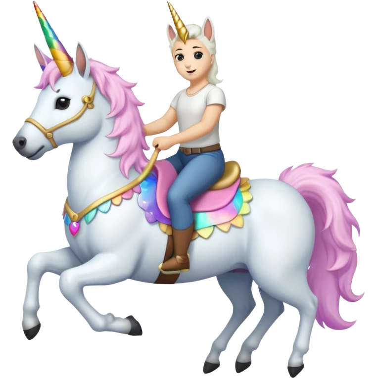 White belgian Shepard sit on a unicorn  emoji