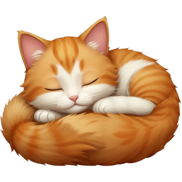 ginger and white small cat eyes closed lying down upside down emoji