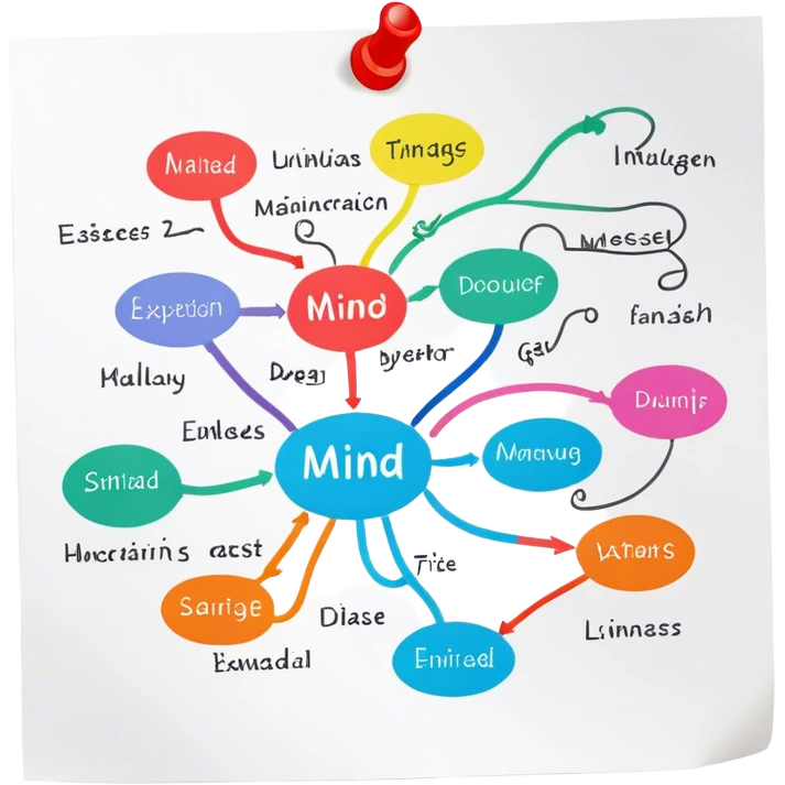 Piece of paper with a mind map drawn on it  emoji