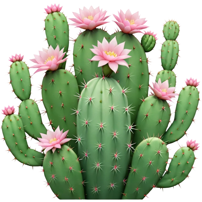 Pastel green cactus with little pastel pink flowers emoji