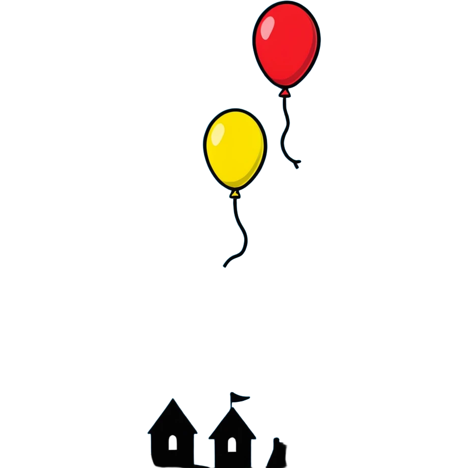 Bunch of bright colorful balloons rising into the sky emoji