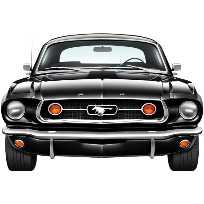 Black Old Ford Mustang emoji
